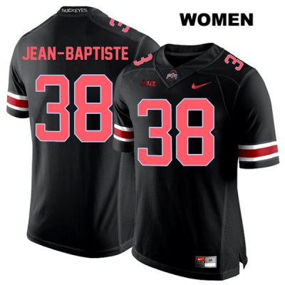 Women's NCAA Ohio State Buckeyes Javontae Jean-Baptiste #38 College Stitched Authentic Nike Red Number Black Football Jersey SI20H28AW